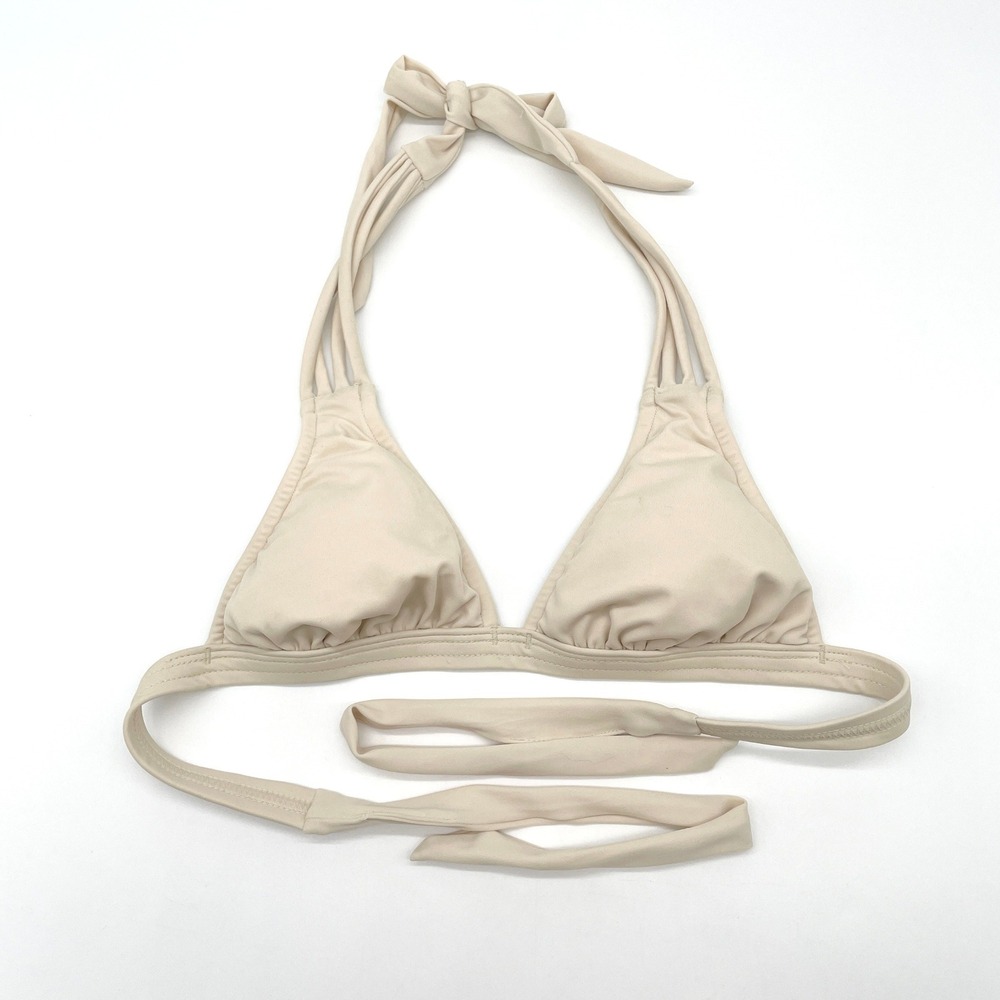 Venus Halter Bikini Top Women Size A 32B 34A 36AA Triangle Neutral‎ Minimal Swim